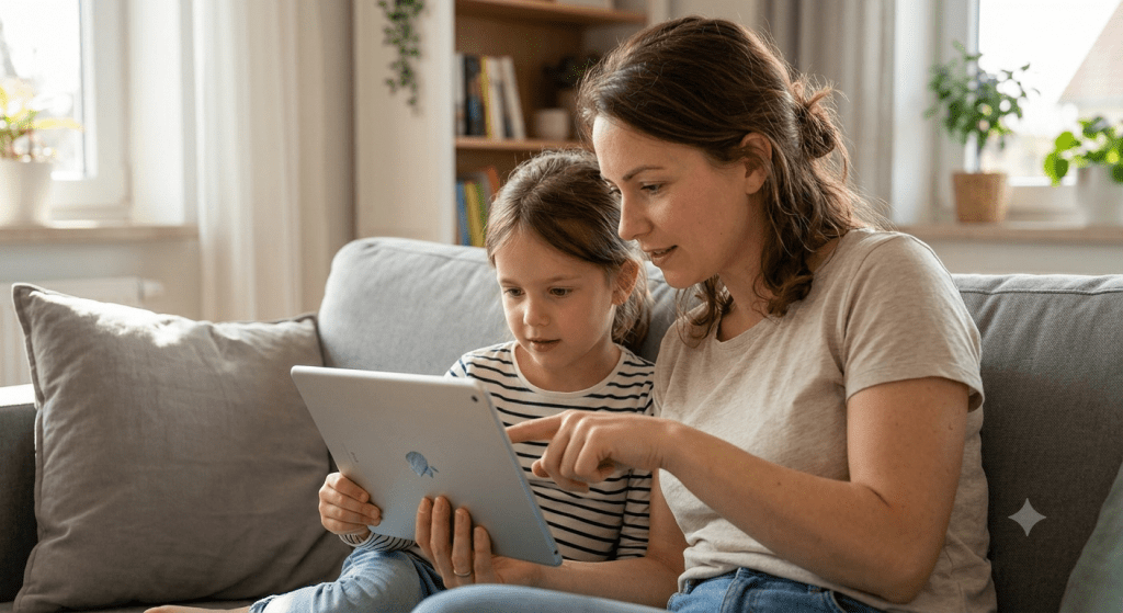 Mom and Child on Ipad together